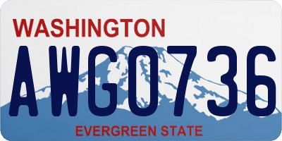 WA license plate AWG0736