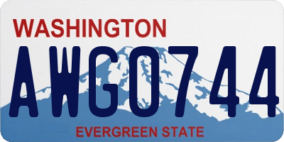 WA license plate AWG0744