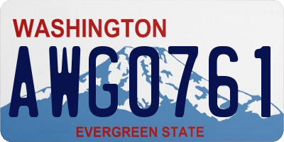 WA license plate AWG0761
