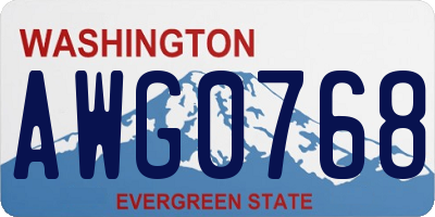 WA license plate AWG0768