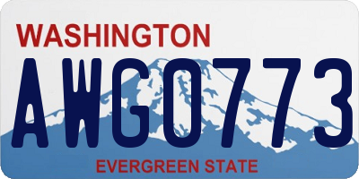 WA license plate AWG0773