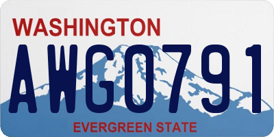 WA license plate AWG0791