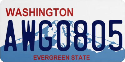 WA license plate AWG0805