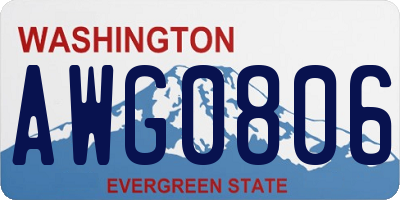 WA license plate AWG0806