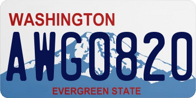 WA license plate AWG0820