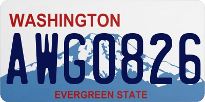 WA license plate AWG0826