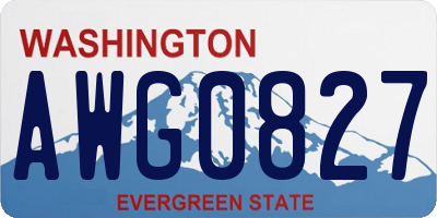 WA license plate AWG0827