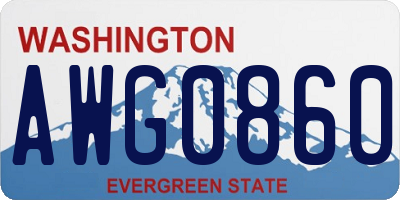 WA license plate AWG0860
