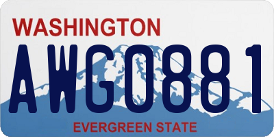 WA license plate AWG0881