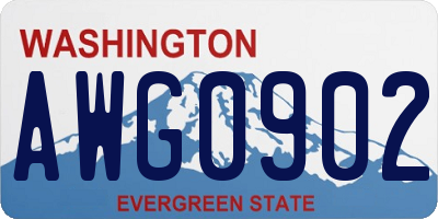 WA license plate AWG0902