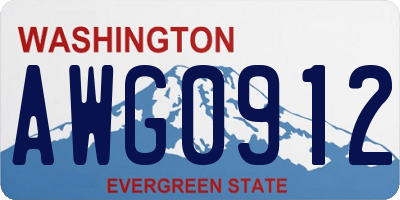 WA license plate AWG0912