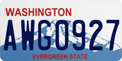WA license plate AWG0927