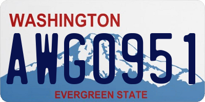 WA license plate AWG0951