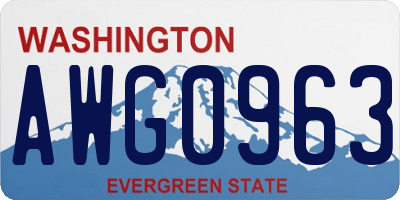 WA license plate AWG0963