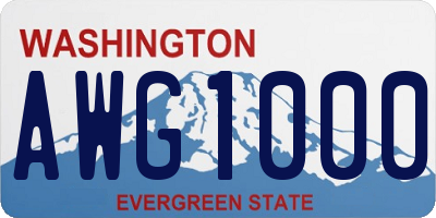 WA license plate AWG1000