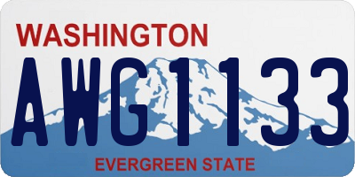 WA license plate AWG1133