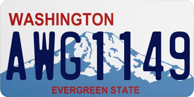 WA license plate AWG1149