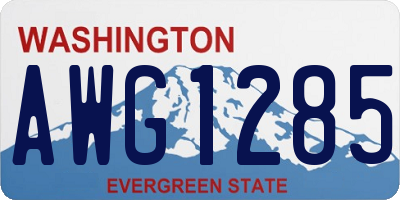 WA license plate AWG1285