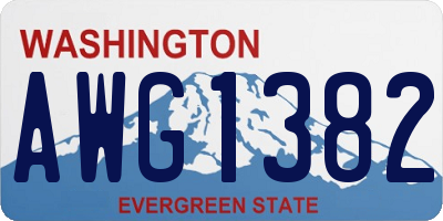 WA license plate AWG1382