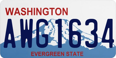 WA license plate AWG1634