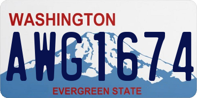WA license plate AWG1674