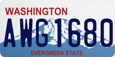 WA license plate AWG1680