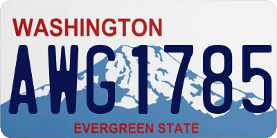 WA license plate AWG1785