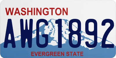 WA license plate AWG1892