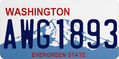 WA license plate AWG1893