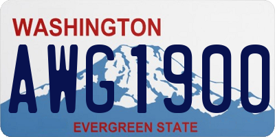 WA license plate AWG1900