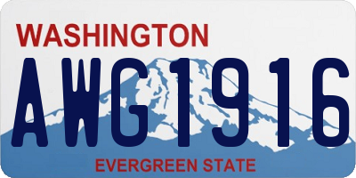 WA license plate AWG1916