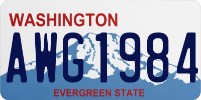 WA license plate AWG1984