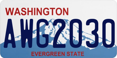 WA license plate AWG2030