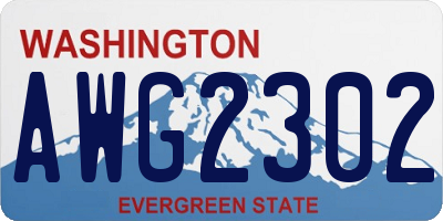 WA license plate AWG2302