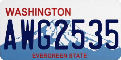 WA license plate AWG2535