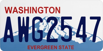 WA license plate AWG2547