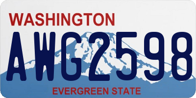 WA license plate AWG2598