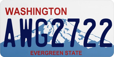 WA license plate AWG2722