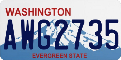 WA license plate AWG2735