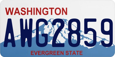 WA license plate AWG2859