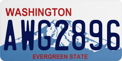 WA license plate AWG2896