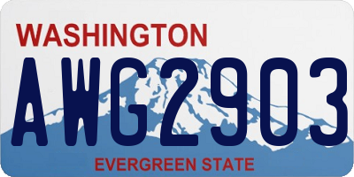 WA license plate AWG2903