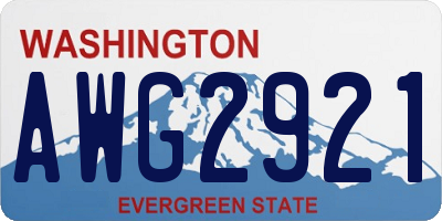 WA license plate AWG2921
