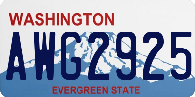 WA license plate AWG2925