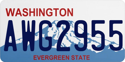 WA license plate AWG2955