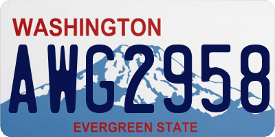 WA license plate AWG2958
