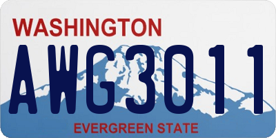 WA license plate AWG3011