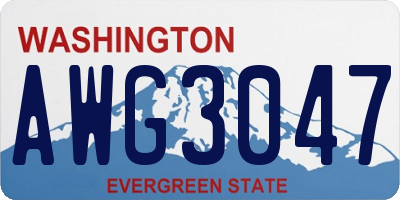 WA license plate AWG3047
