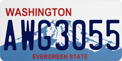 WA license plate AWG3055