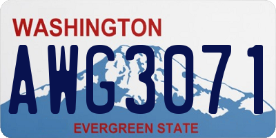 WA license plate AWG3071